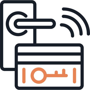 Otel Odası Anahtar Satırı Simgesi, Basit Tasarımlı Vektör Resimleri