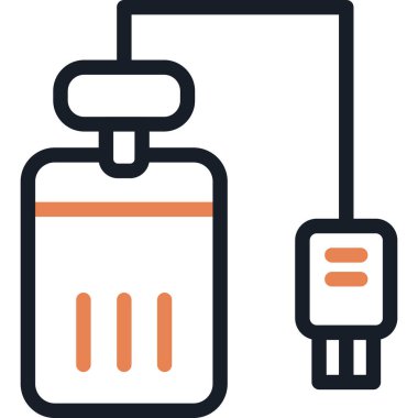 Harici Sabit Sürücü Satırı Simgesi, Basit Tasarımlı Vektör İllüstrasyonu