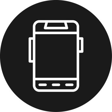 Akıllı Telefon Hattı Çemberi BG Simgesi, Basit Tasarımlı Vektör Resimleri