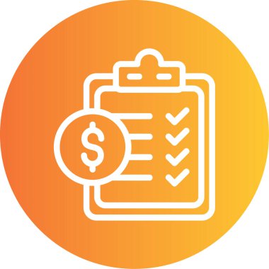 Finansal Planlama Çizgisi Gradyan Çemberi Simgesi, Basit Tasarımlı Vektör Resimleri