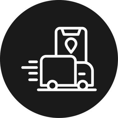 Lojistik Yol Planlama Çizgisi Çemberi BG Simgesi, Basit Tasarımlı Vektör Resimleri