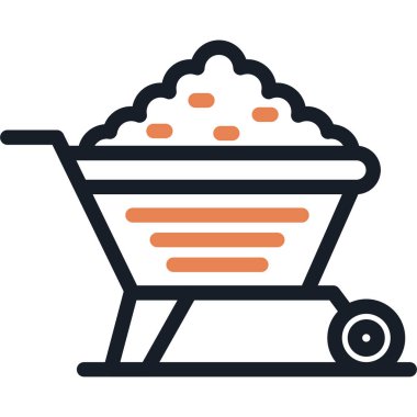 El Arabası Satırı Simgesi, Basit Tasarımlı Vektör Resimleri