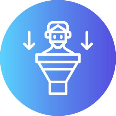 Lider Yetiştirme Çizgisi Gradyan Çemberi Simgesi, Basit Tasarımlı Vektör Resimleri