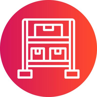 Depolama Kutusu Satırı Gradyan Çemberi Simgesi, Basit Tasarımlı Vektör Resimleri