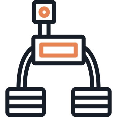 Gezegen Keşfi Robot Çizgisi Simgesi, Basit Tasarımlı Vektör Resimleri