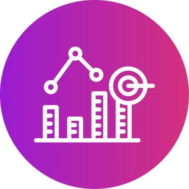 İş Başarı Çizgisi Gradyan Çemberi Simgesi, Basit Tasarımlı Vektör Resimleri