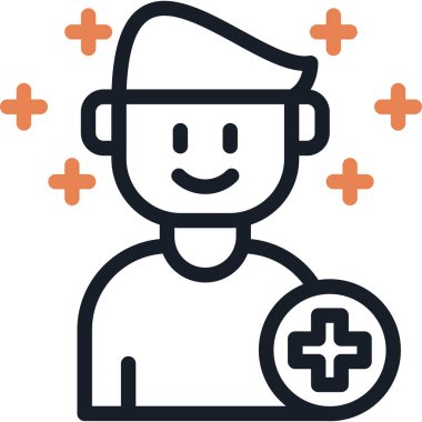 Tıbbi Uzmanlık Satırı Simge Ögesi, Basit Tasarımlı Vektör İllüstrasyonu