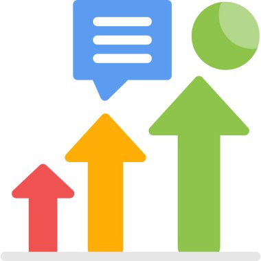 Sosyal Medya KPI Düz Simgesi, Basit Tasarımlı Vektör İllüstrasyonu