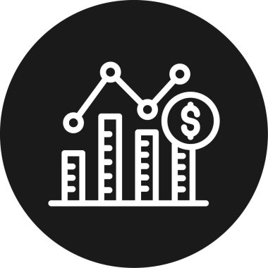 İş Büyüme Çizgisi Çemberi BG Simgesi, Basit Tasarımlı Vektör Resimleri