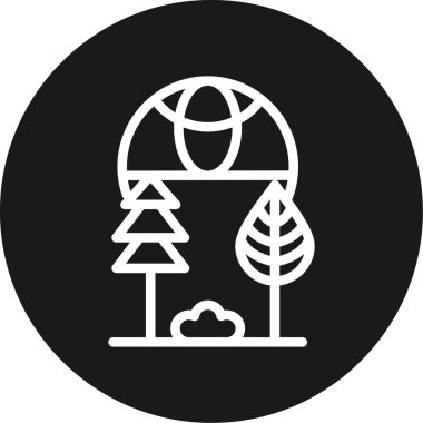 Orman Koruma Hattı Çemberi BG Simgesi, Basit Tasarımlı Vektör Resimleri