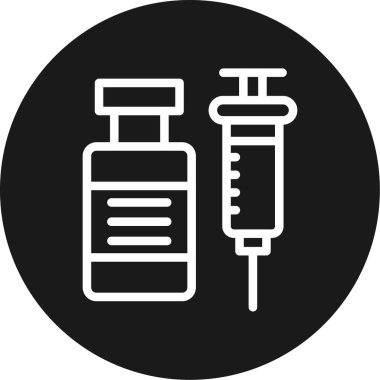 Aşı Hattı Çemberi BG Simgesi, Basit Tasarımlı Vektör Resimleri