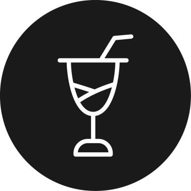 Yaz Kokteyl Hattı Çemberi BG Simgesi, Basit Tasarımlı Vektör Resimleri