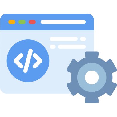 Geliştirici Ayarları Düz Simge, Basit Tasarımlı Vektör İllüstrasyonu