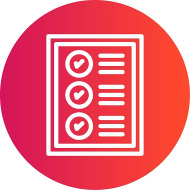 Görev Raporu Çizgisi Gradyan Çemberi Simgesi, Basit Tasarımlı Vektör Resimleri