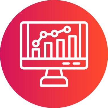 SEO MonTRING Satırı Gradyan Çember Simgesi, Basit Tasarımlı Vektör Resimleri