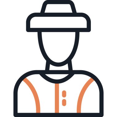 Çiftçi Satırı Simgesi, Basit Tasarımlı Vektör Resimleri