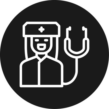 Doctar Çizgisi Çemberi BG Simgesi, Basit Tasarımlı Vektör Resimleri