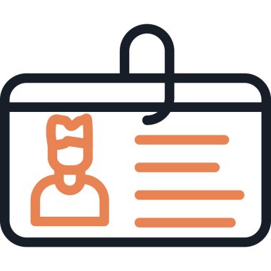 Sürücü Ehliyeti Satırı Simgesi, Basit Tasarımlı Vektör Resimleri