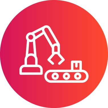 Üretim Hattı Gradyan Çemberi Simgesi, Basit Tasarımlı Vektör Resimleri