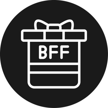 Arkadaşlık Hediye Satırı Çemberi BG Simgesi, Basit Tasarımlı Vektör Resimleri