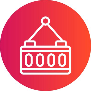 Taşıma Konteynırı Çizgisi Gradyan Çemberi Simgesi, Basit Tasarımlı Vektör Resimleri