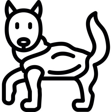 Köpek Çizgisi Simgesi Yılı, Basit Tasarımlı Vektör İllüzyonu