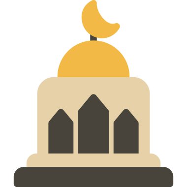 İslam Cemaati Düz Simgesi, Basit Tasarımlı Vektör İllüzyonu