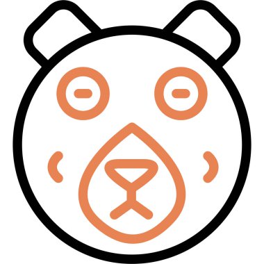 Bear Line Due Simgesi, Basit Tasarımlı Vektör Resimleri