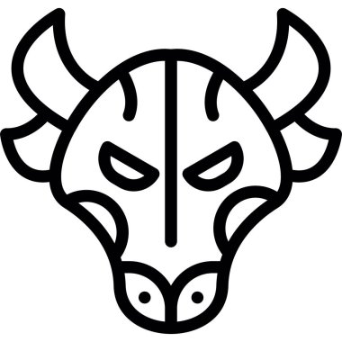 Öküz Hattı Simgesi Yılı, Basit Tasarımlı Vektör Resimleri