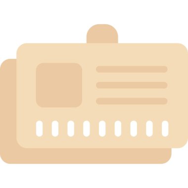 Kimlik Kartı Düz Simgesi, Basit Tasarımlı Vektör Resimleri