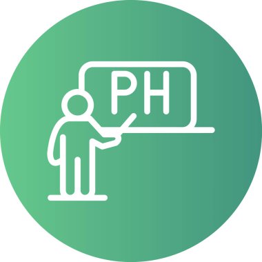 Öğretmenin Sınıfları Çizgisi Gradyan Çemberi Simgesi, Basit Tasarımlı Vektör İllüstrasyonu