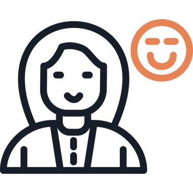 Öğretmenin Sırıtma Çizgisi Simgesi, Basit Tasarımlı Vektör İllüzyonu