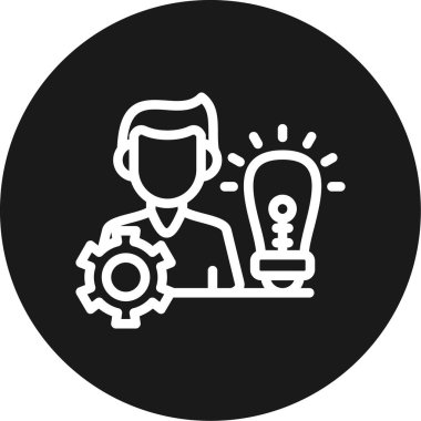 Girişimci Satırı Çemberi BG Simgesi, Basit Tasarımlı Vektör Resimleri