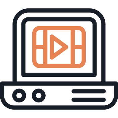 Video Yapım Çizgisi Simgesi, Basit Tasarımlı Vektör İllüstrasyonu