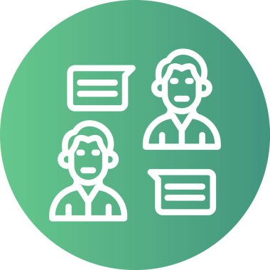 Arkadaşlık Hattı Gradyan Çemberi Simgesi, Basit Tasarımlı Vektör Resimleri