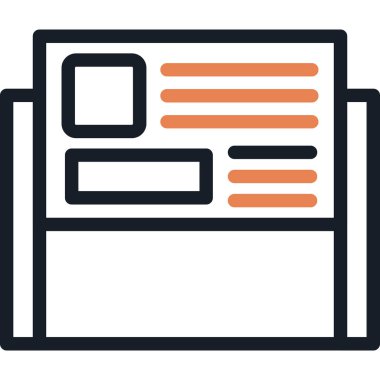 Dijital Beyaztahta Satırı Simge Ögesi, Basit Tasarımlı Vektör İllüstrasyonu