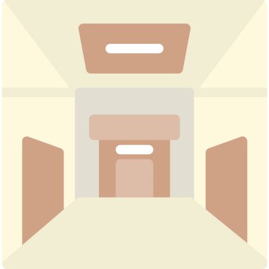 Otel Koridoru Düz Simgesi, Basit Tasarımlı Vektör Resimleri