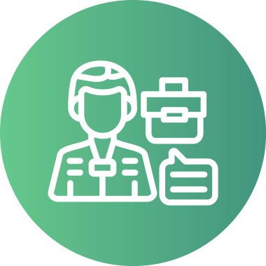 Kariyer Tavsiye Satırı Gradyan Çemberi Simgesi, Basit Tasarımlı Vektör İllüstrasyonu