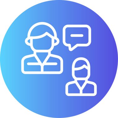 Basın Konferansı Satırı Gradyan Çemberi Simgesi, Basit Tasarımlı Vektör Resimleri