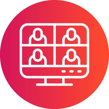 Sanal Buluşma Çizgisi Gradyan Çemberi Simgesi, Basit Tasarımlı Vektör Resimleri