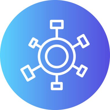 Ağ Çizgisi Gradyan Çemberi Simgesi, Basit Tasarımlı Vektör Resimleri