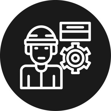 Fabrika Bakım Hattı Çemberi BG Simgesi, Basit Tasarımlı Vektör Resimleri