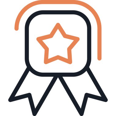 Rozet Çizgisi Simgesi, Basit Tasarımlı Vektör Resimleri