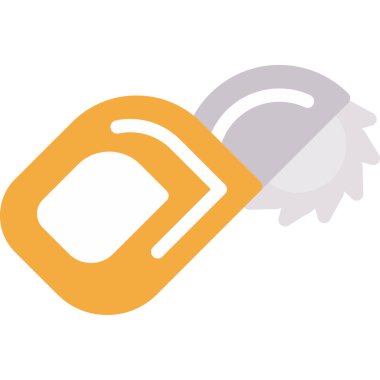 Beton Testere Düz Simgesi, Basit Tasarımlı Vektör İllüzyonu