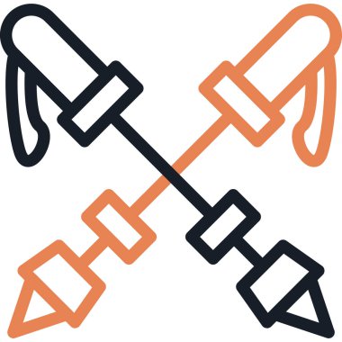 Yürüyüş Çubuğu Satırı Simgesi, Basit Tasarımlı Vektör Resimleri