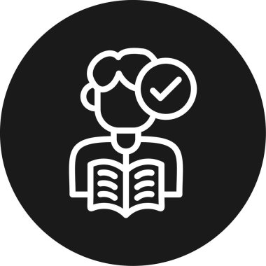 Satır Çemberi BG Simgesi Çalışma, Basit Tasarımlı Vektör Resimleri