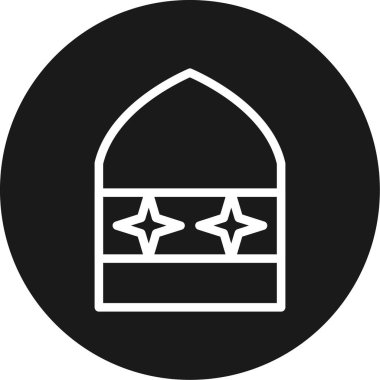 İslami Mimarlık Çizgisi Çemberi BG Simgesi, Basit Tasarımlı Vektör Resimleri