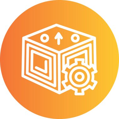 Tedarik Zinciri Çizgisi Gradyan Çemberi Simgesi, Basit Tasarımlı Vektör Resimleri