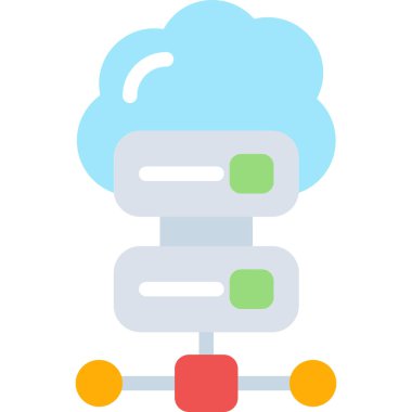 Bulut Veritabanı Düz Simgesi, Basit Tasarımlı Vektör Resimleri