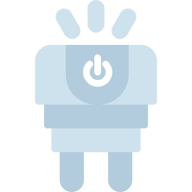 Smart Plug Düz Simgesi, Basit Tasarımlı Vektör Resimleri